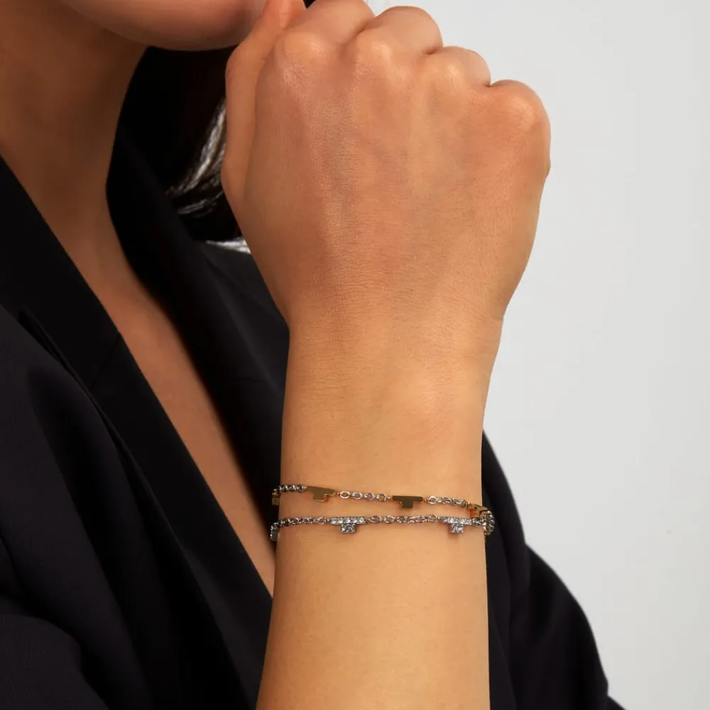 Gioielli In Acciaio<Trussardi BRACCIALE T-LOGO - TJAXC64