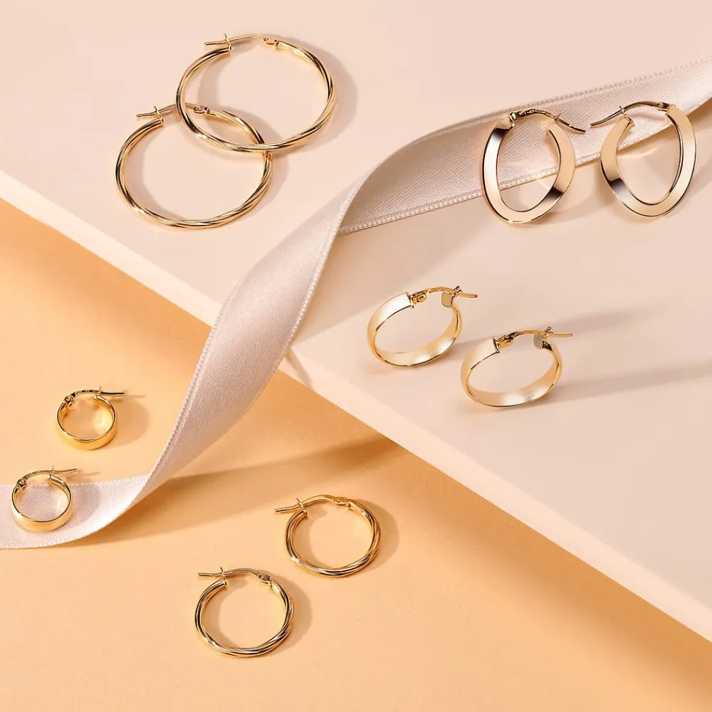Gioielli In Oro|Gioielli Donna<Bluespirit Orecchini a Cerchio - Creole in Oro, ⌀30mm
