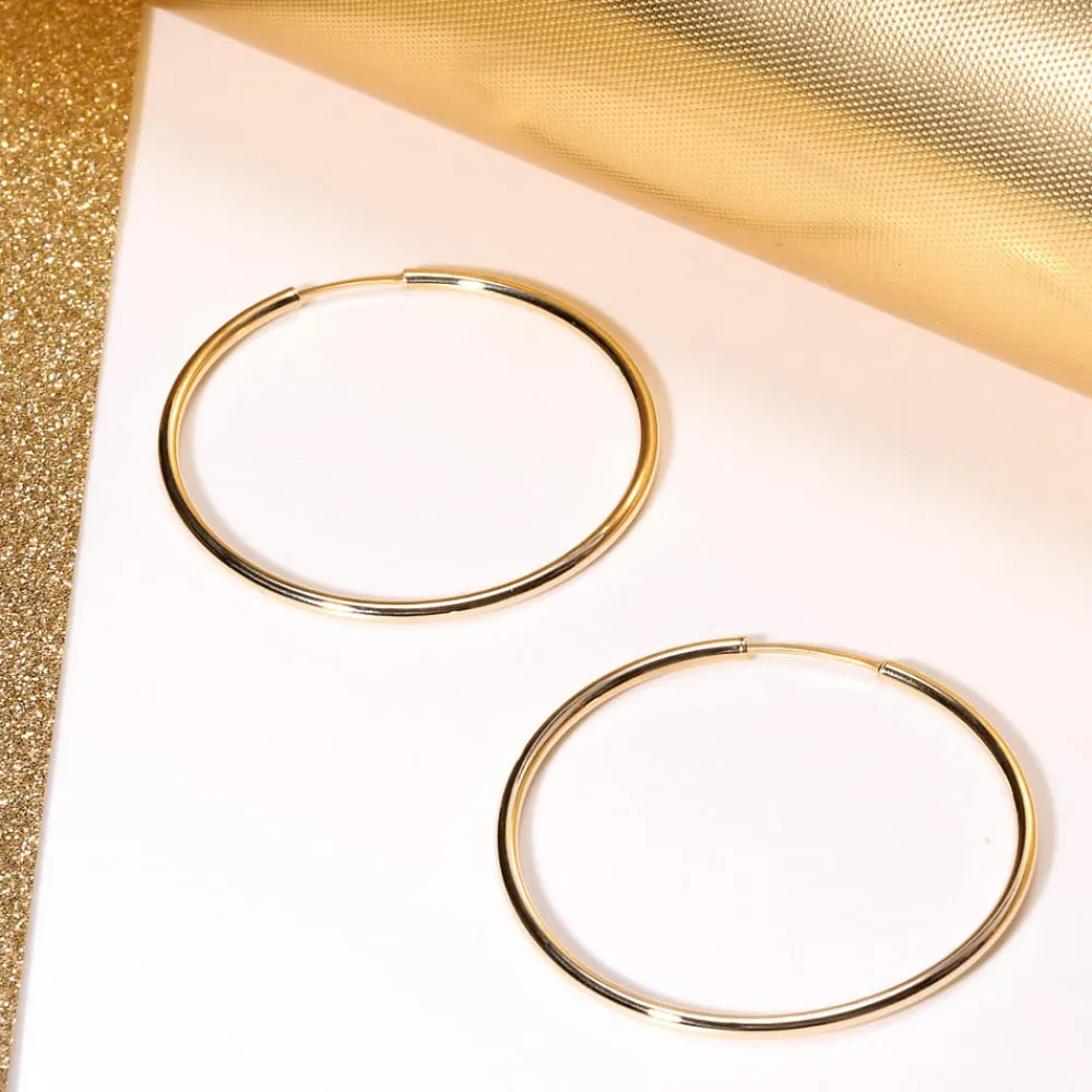 Orecchini In Oro|Orecchini Donna<Bluespirit Orecchini a Cerchio - Creole in Oro, ⌀36mm